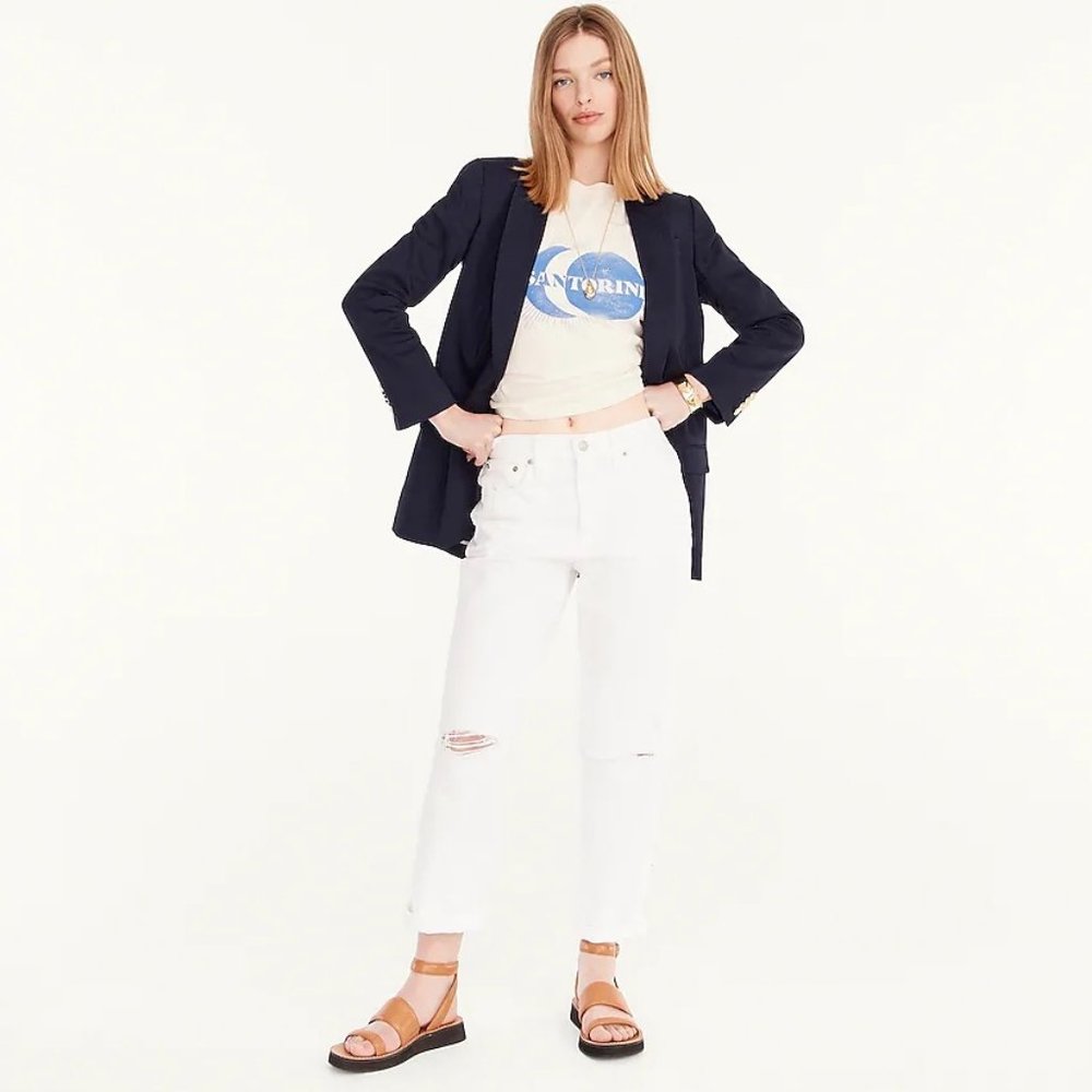 New!  J. Crew White Slouchy Boyfriend Jeans